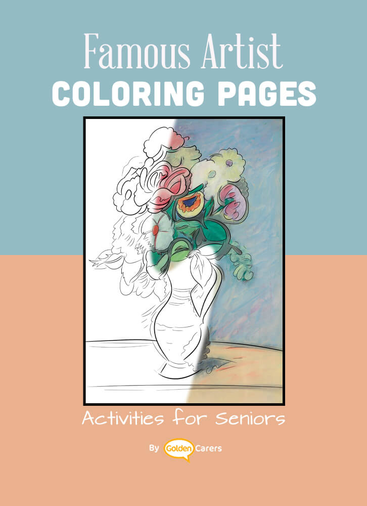 Famous Artist  Coloring Pages: Here is an impression of a work of art by Artist Impression - Arshile Gorky - Flowers In A Pitcher.